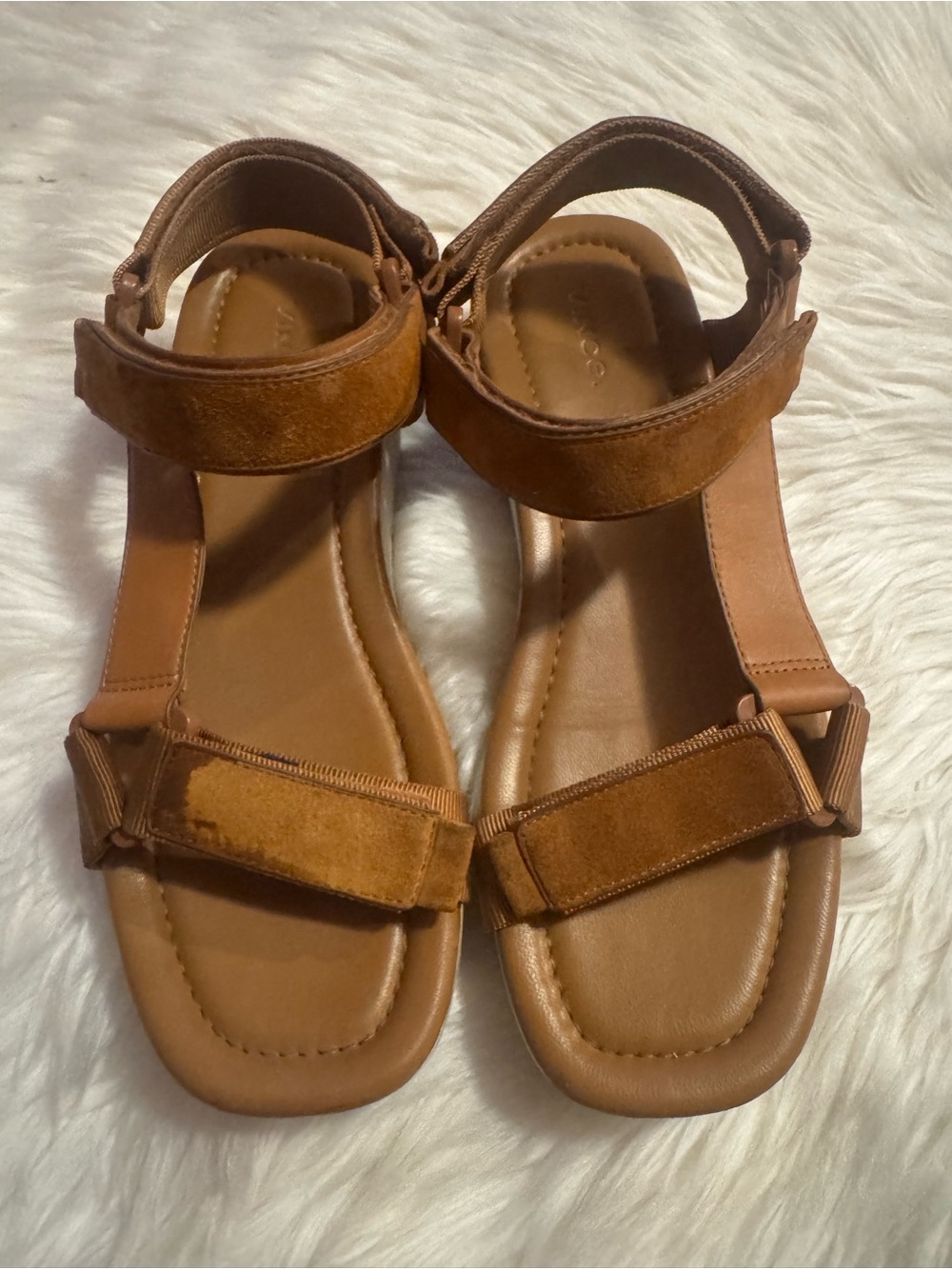 Vince Brown Suede Strap Sandals
